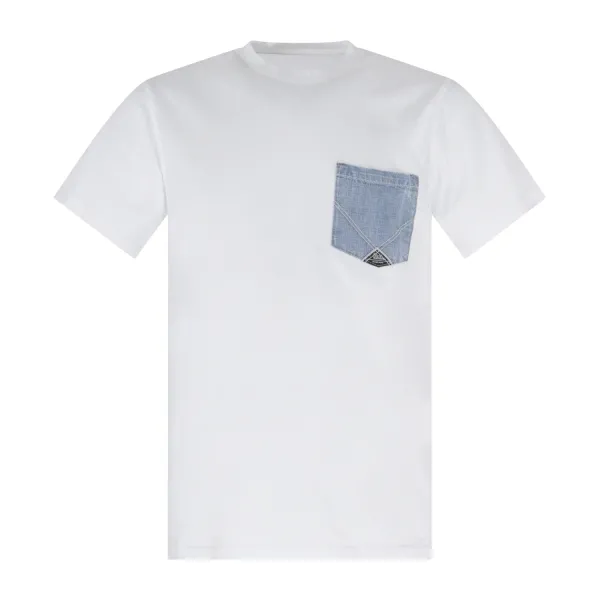 Roy Roger's - T-shirt bianca manica corta con taschino sul petto per uomo |