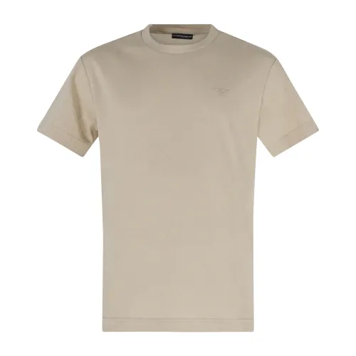 Emporio Armani - T-shirt beige manica corta effetto goffrato per uomo |