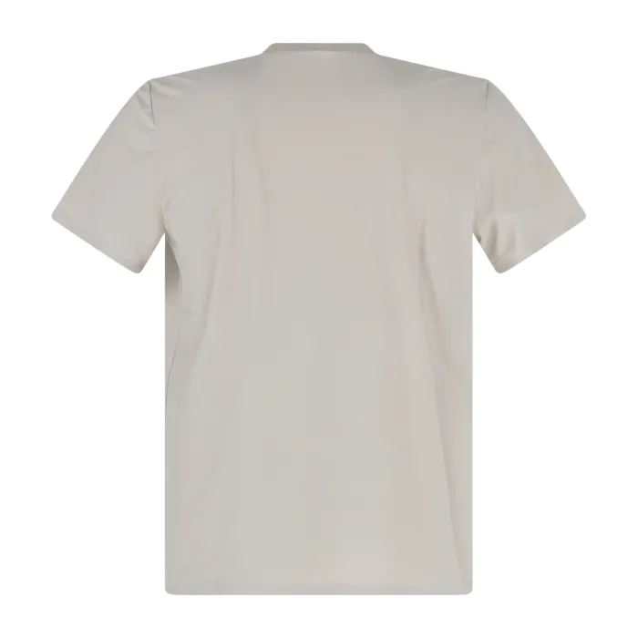 Unity - T-shirt beige in tessuto tecnico con patch logo gommato per uomo |