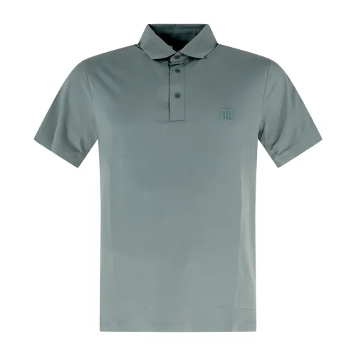 DUNO - Polo verde in tessuto tecnico con logo termosaldato per uomo | turbo