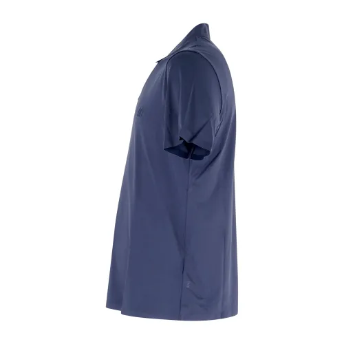 DUNO - Polo blu in tessuto tecnico con logo termosaldato per uomo | turbo olbia