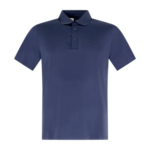 DUNO - Polo blu in tessuto tecnico con logo termosaldato per uomo | turbo olbia