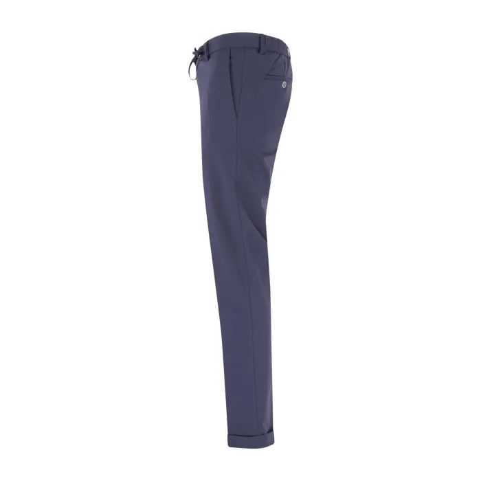 Briglia 1949 - Pantalone blu in tessuto tecnico con chiusura con lacci per uomo