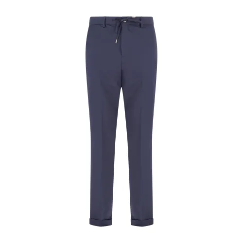 Briglia 1949 - Pantalone blu in tessuto tecnico con chiusura con lacci per uomo