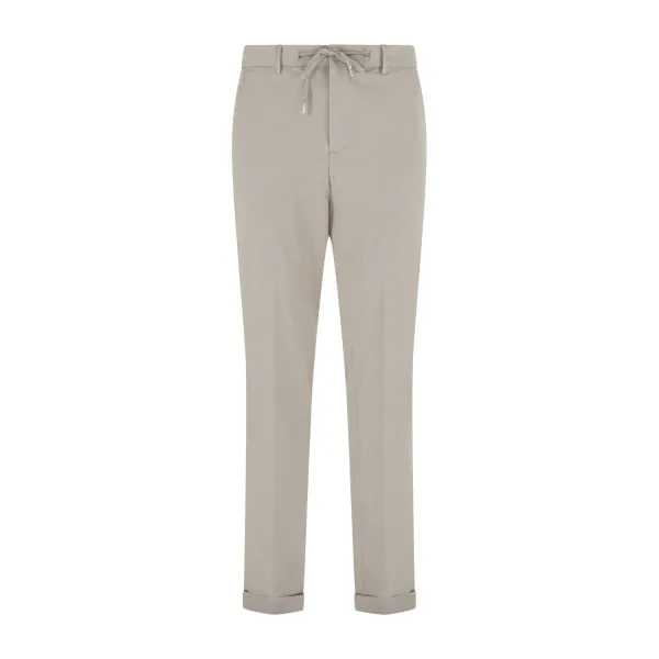 Briglia 1949 - Pantalone beige in tessuto tecnico con chiusura con lacci per