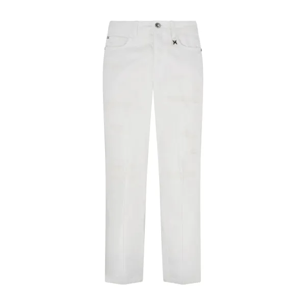 Richmond X - Jeans bianco regular fit 5 tasche guirro con abrasioni per uomo |