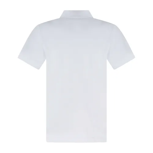 Emporio Armani - Polo bianca manica corta effetto liscio con patch logo per
