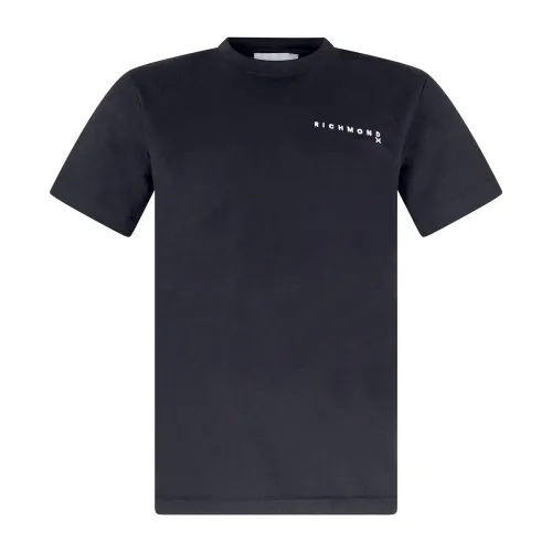 Richmond X - T-Shirt nera Prenzel con ricamo logo sul fronte e retro per uomo |