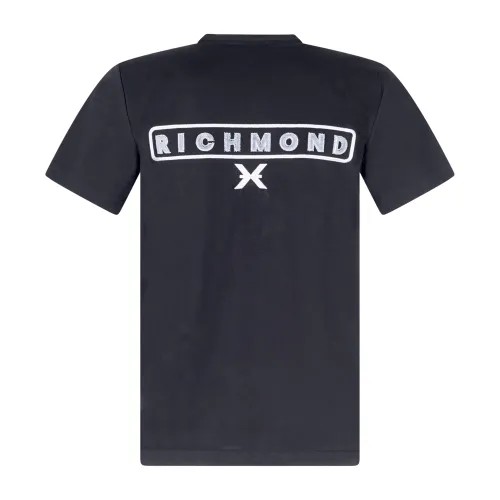 Richmond X - T-Shirt nera Prenzel con ricamo logo sul fronte e retro per uomo |
