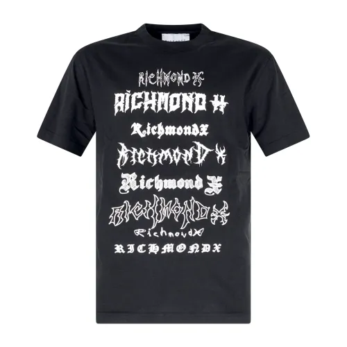 Richmond X - T-shirt nera girocollo Zaclia con stampa logo sul fronte per uomo