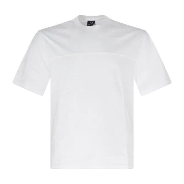 Armani Exchange - T-shirt bianca taglio felpa con patch logo sul retro per uomo