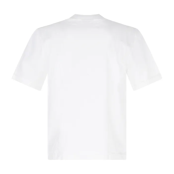 Armani Exchange - T-shirt bianca taglio felpa con collo a coste e stmpa logo