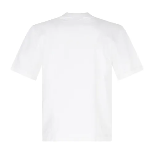 Armani Exchange - T-shirt bianca taglio felpa con collo a coste e stmpa logo
