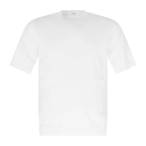 +39 Masq - T-shirt bianca manica corta in maglia di cotone per uomo |