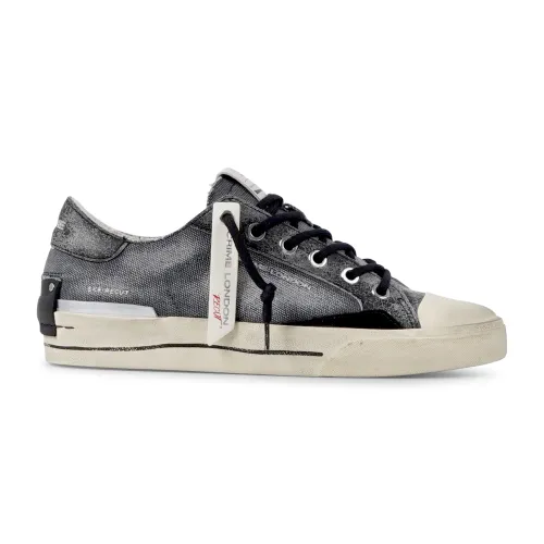 Crime London - Sneakers nera in tessuto e dettagli in suede nero per uomo |
