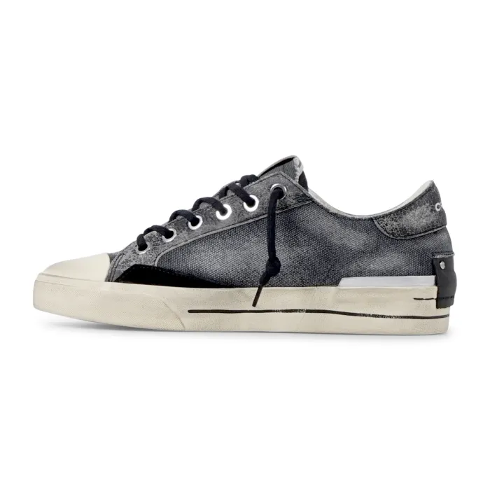 Crime London - Sneakers nera in tessuto e dettagli in suede nero per uomo |