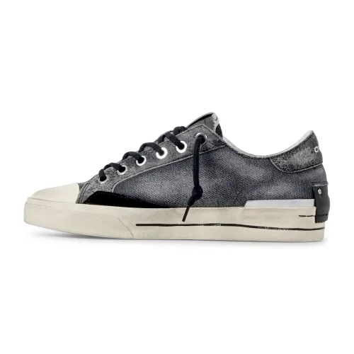 Crime London - Sneakers nera in tessuto e dettagli in suede nero per uomo |