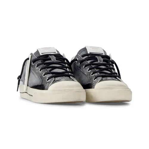 Crime London - Sneakers nera in tessuto e dettagli in suede nero per uomo |