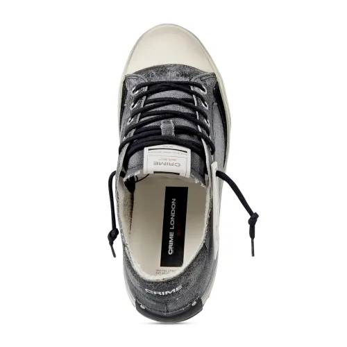 Crime London - Sneakers nera in tessuto e dettagli in suede nero per uomo |