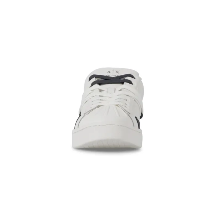 Armani Exchange - Sneakers bianca in ecopelle con stringhe a contrasto per uomo