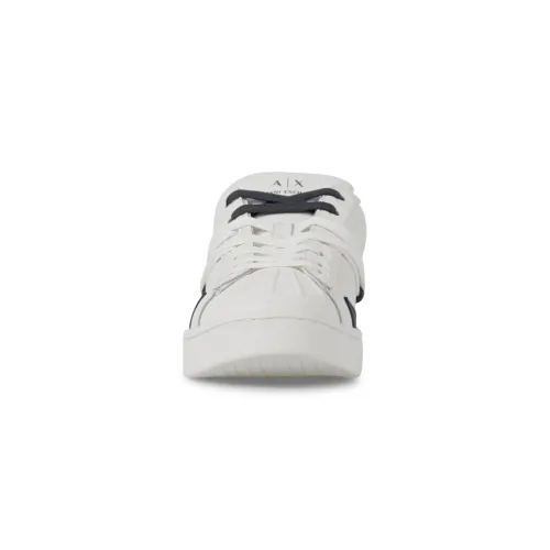Armani Exchange - Sneakers bianca in ecopelle con stringhe a contrasto per uomo