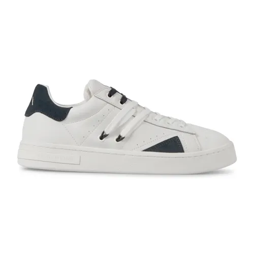 Armani Exchange - Sneakers bianca in ecopelle con stringhe a contrasto per uomo