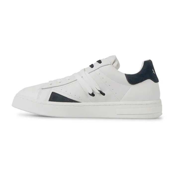 Armani Exchange - Sneakers bianca in ecopelle con stringhe a contrasto per uomo