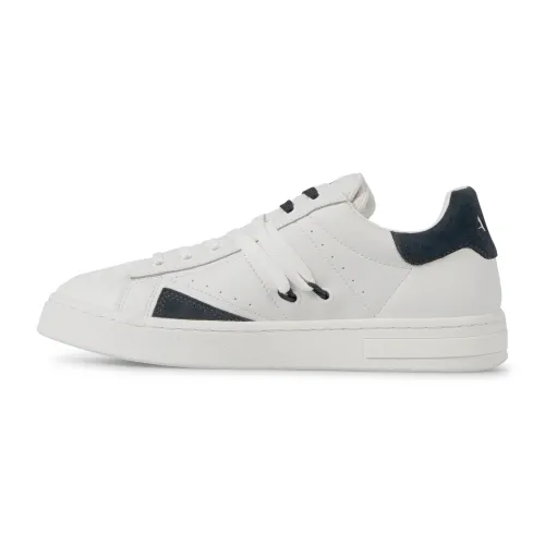 Armani Exchange - Sneakers bianca in ecopelle con stringhe a contrasto per uomo