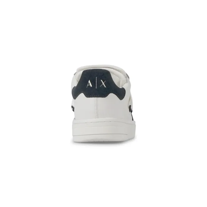 Armani Exchange - Sneakers bianca in ecopelle con stringhe a contrasto per uomo