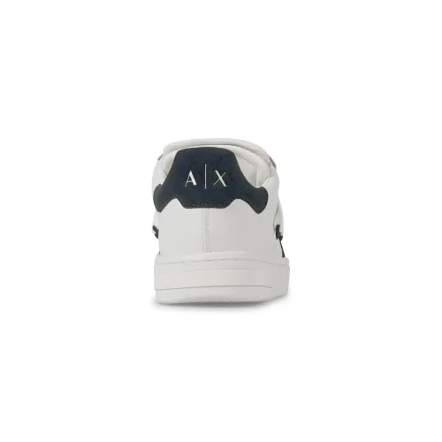 Armani Exchange - Sneakers bianca in ecopelle con stringhe a contrasto per uomo