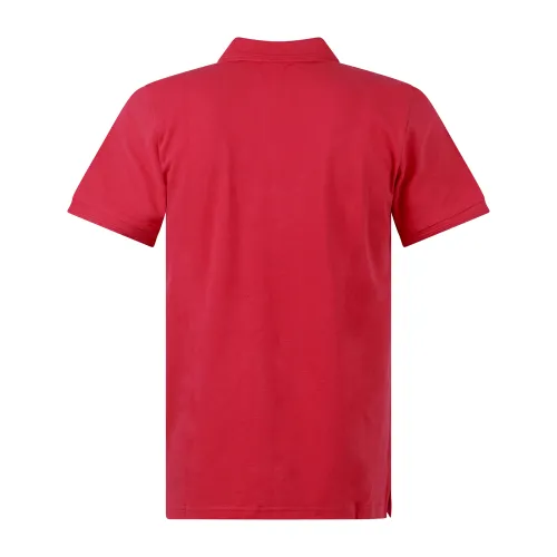 Roy Roger's - Polo rossa manica corta in cotone con patch logo per uomo |