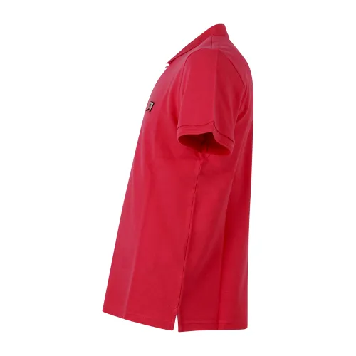 Roy Roger's - Polo rossa manica corta in cotone con patch logo per uomo |