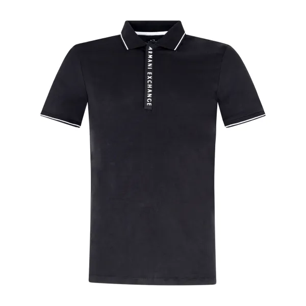 Armani Exchange - Polo nera con stampa logo sul fronte per uomo | 8nzf71 zjh2z