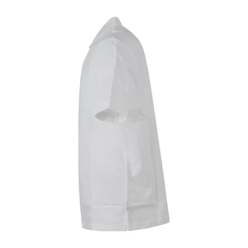 Armani Exchange - Polo bianca maniche corte con logo allover tono su tono