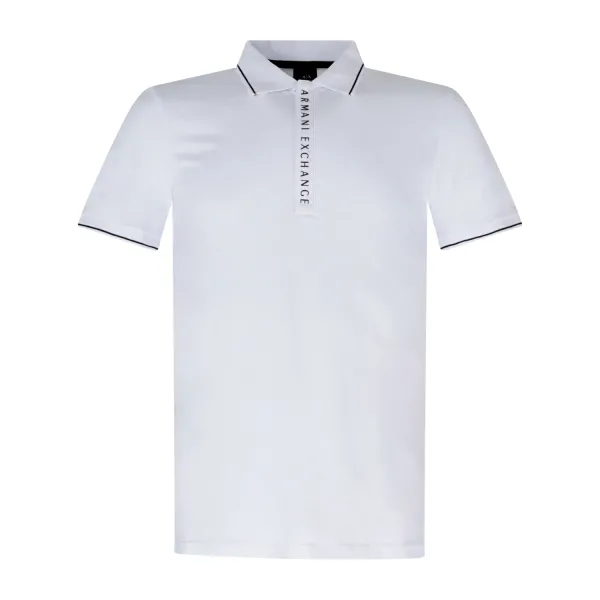 Armani Exchange - Polo bianca con stampa logo sul fronte per uomo | 8nzf71