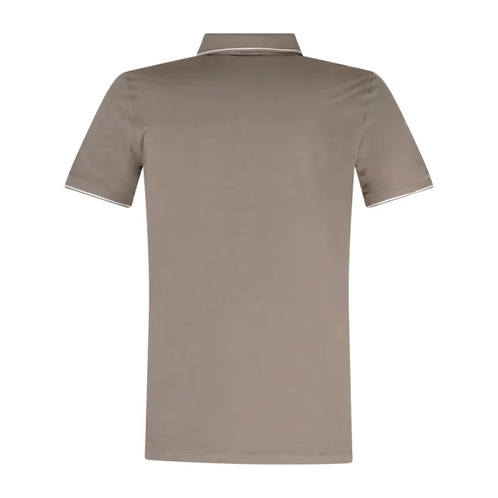 Armani Exchange - Polo beige con stampa logo sul fronte per uomo | 8nzf71 zjh2z