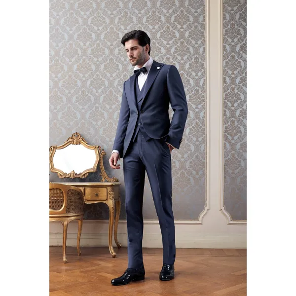 Lubiam 1911 Cerimonia - Abito smoking blu per uomo |  2