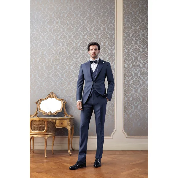 Lubiam 1911 Cerimonia - Abito smoking blu per uomo | 