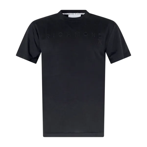 Richmond X - T-Shirt nera Zlaf con stampa gommata logo sul petto per uomo |