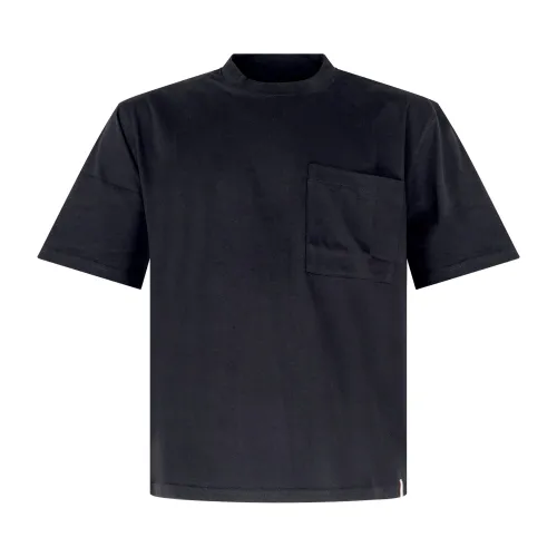 Officina36 - T-shirt nera manica corta con taschino sul petto per uomo | cupf33
