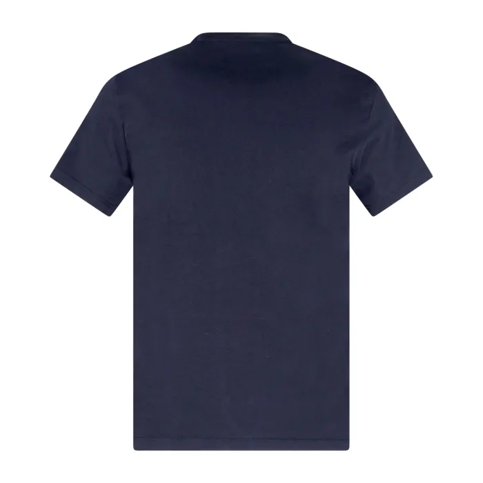 Armani Exchange - T-shirt blu con stampa logo gommato sul petto per uomo |