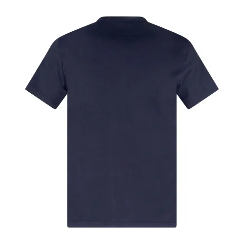 Armani Exchange - T-shirt blu con stampa logo gommato sul petto per uomo |