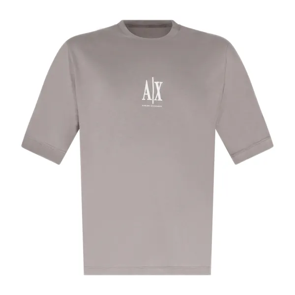 Armani Exchange - T-shirt beige con ricamo logo sul fronte per uomo | xm000363