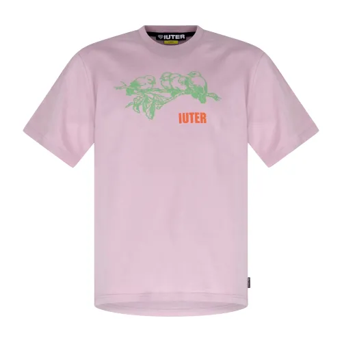 Iuter - T-shirt rosa con stampa logo fronte e retro per uomo | 25sits11 palepink
