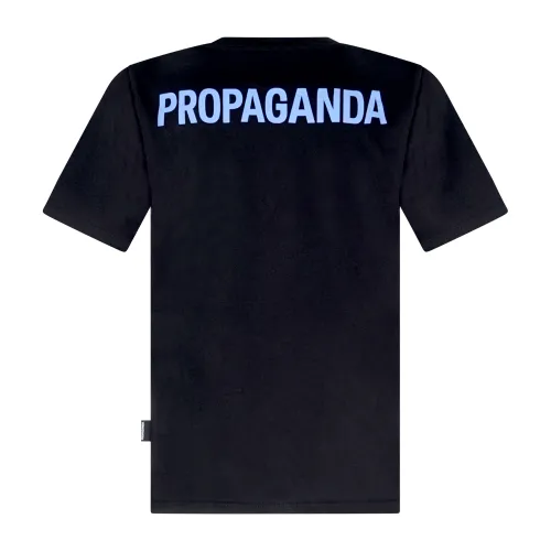 Propaganda - T-shirt nera Logo Classic manica corta con stampa logo fronte