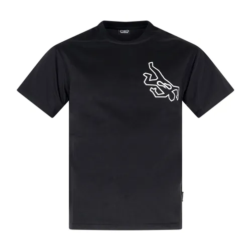 Propaganda - T-shirt nera Local manica corta con stampa logo fronte retro per