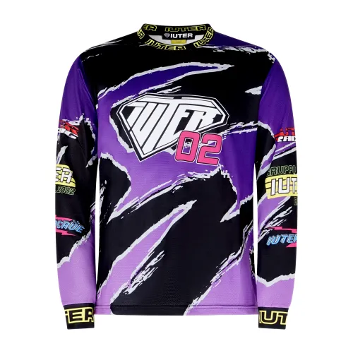 Iuter - T-shirt multicolore con tessuto performante stile motocross per uomo |