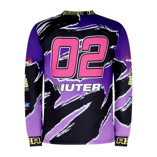 Iuter - T-shirt multicolore con tessuto performante stile motocross per uomo |