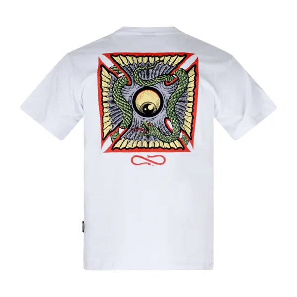 Propaganda - T-shirt bianca War manica corta con stampa logo fronte retro per