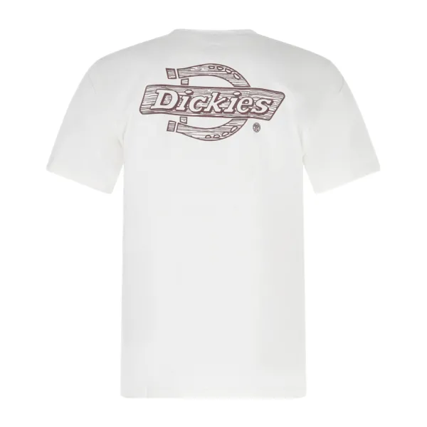 Dickies - T-shirt bianca con stampa logo sul fronte e sul retro per uomo |